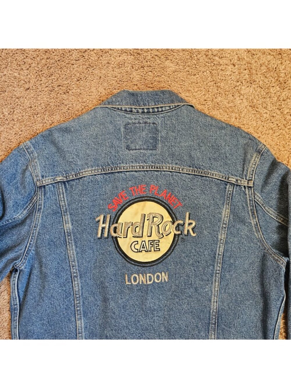 Vtg Levis Jean Jacket M Britain Hard Rock London Denim 70503-02 Trucker 80s 90s - Picture 13 of 14